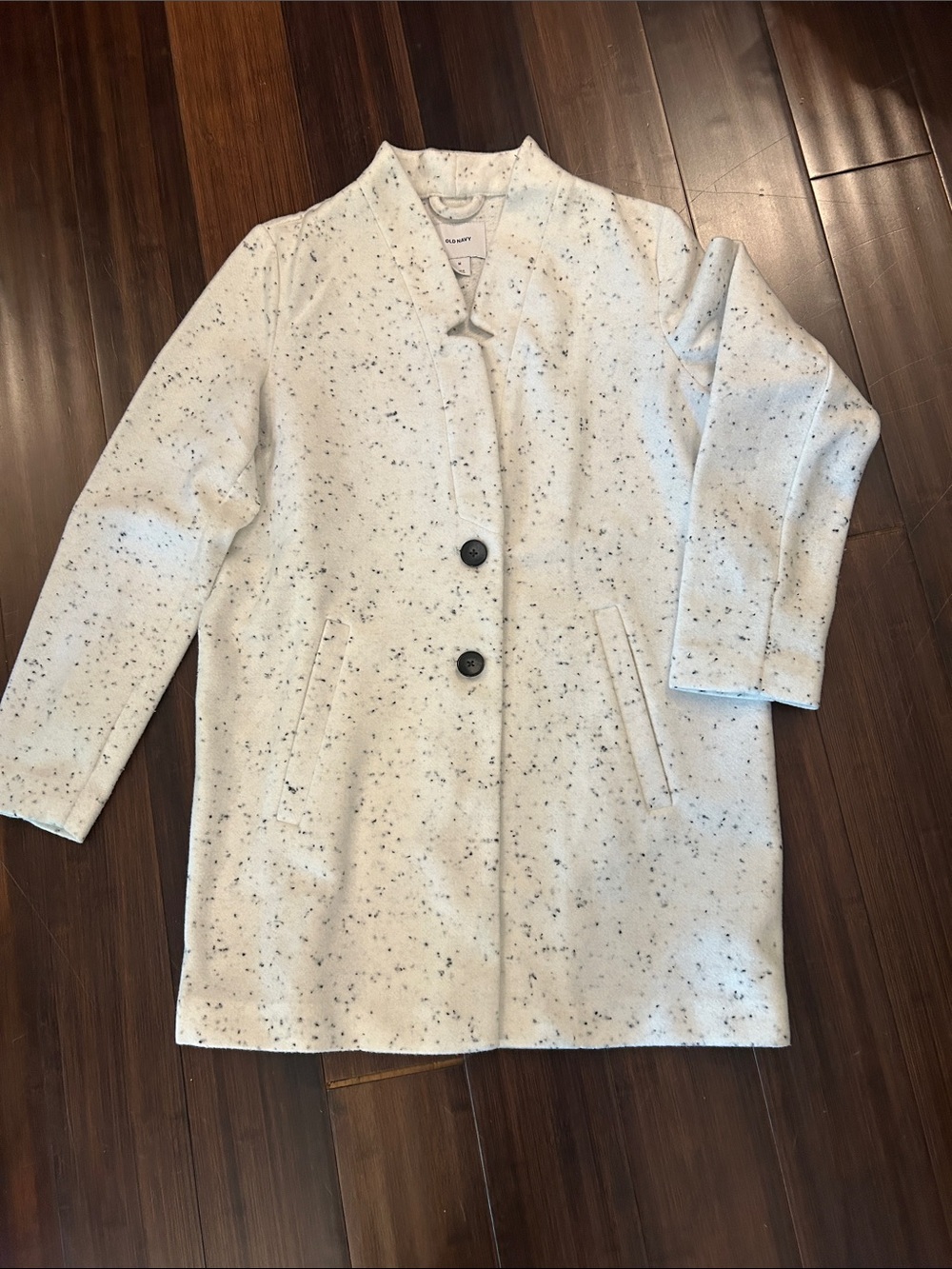 Old Navy Cream Speckled Pea Coat